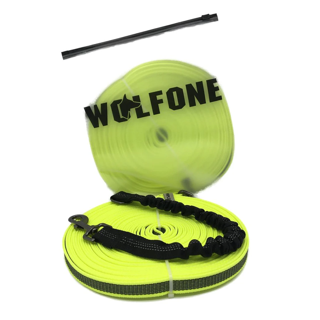 Wolfone 15 m Neon Green Rubberised Training Dog Leash Set NEW - Image 4
