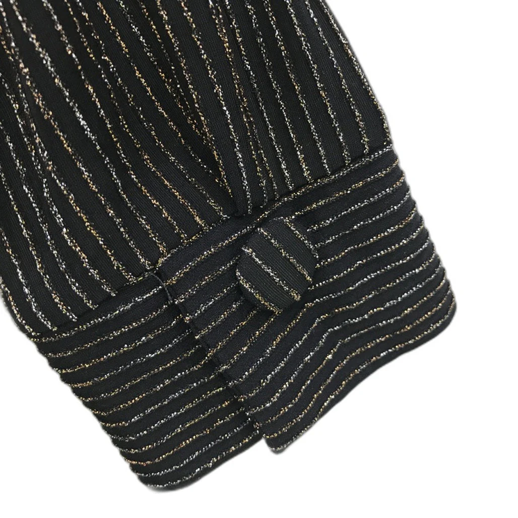 Youhl Belguim Gold Silver Fleck Stripe Black Stretch Sheath Dress Ladies Size S - Image 5